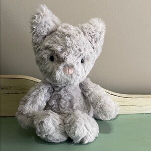 Jellycat Squiggles London Kitty Cat RETIRED excellent condition. Gray Soft Plush